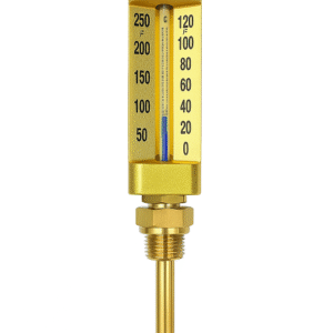 PG-Tek HVAC V-Line Gold Case Straight Thermometer, 120Deg C